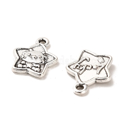 合金のチベット風チャーム  カドミウムフリー＆鉛フリー  ドラゴンと星  アンティークシルバー  15.5x13x2.5mm  穴：1.4mm  約684個/760g&nbsp;LS-FIND-C043-047AS