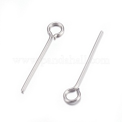 変色しにくい304ステンレススチール製アイピン  ステンレス鋼色  16mm  穴：2mm  ピン：0.6mm&nbsp;STAS-O105-01P-0.6x16mm