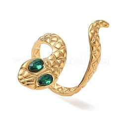 304 Stainless Steel with Cubic Zirconia Cuff Open Rings&nbsp;SA-CBAF5A1-04G