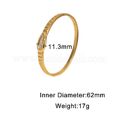304 Stainless Steel Rhinestone Hinged Bangles for Women&nbsp;FS-WGE0196-02