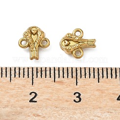 バレンタインデー 304ステンレススチールリンク  ハートコネクターチャーム付きカップル鳥  イオンプレーティング（ip）  18KGP本金メッキ  8.5x7.5x2.5mm  穴：1mm&nbsp;STAS-D211-05G