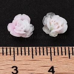 蓄光樹脂デコデンカボション  暗闇で光る  花  ピンク  7x7x3.5mm&nbsp;RESI-K036-57