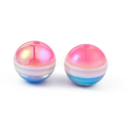 UV Plating Rainbow Iridescent Resin Beads&nbsp;RESI-I048-01B-1
