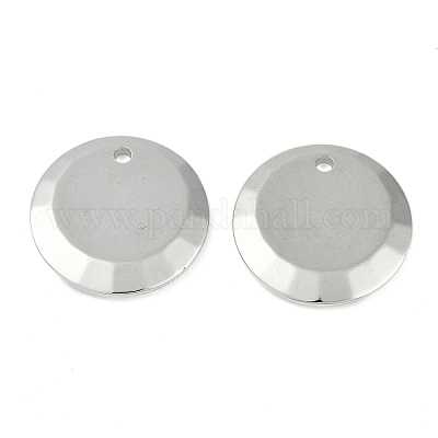 CCBプラスチックペンダント  フラットラウンド  プラチナ  24x4mm  穴：2.5mm&nbsp;CCB-G020-40C-P-1