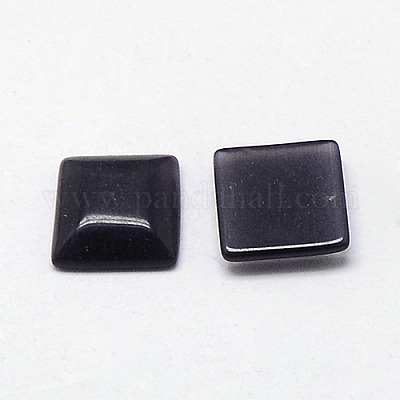 キャッツアイカボション  正方形  ブラック  10x10x2.5mm&nbsp;CE-J006-10x10mm-33-1