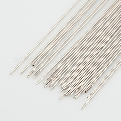 変色防止スチールビーズ針  ステンレス鋼色  120x0.45mm  約25~30個/袋&nbsp;ES009Y-1