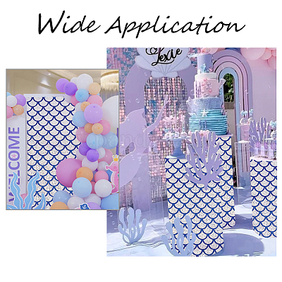 Fishscale Pattern Polyester Fabrics&nbsp;DIY-WH0304-508A-1