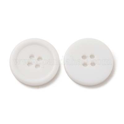 樹脂ボタン  染め  フラットラウンド  ホワイト  22x3mm  穴：2mm  195個/袋&nbsp;RESI-D030-22mm-01-1