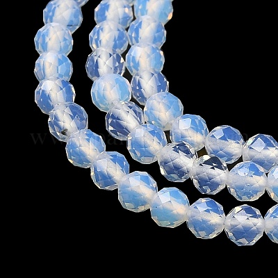 オパールビーズ連売り  多面カット  ラウンド  3mm  穴：0.6mm  約125個/連  14.21''（36.1センチメートル）&nbsp;G-A233-A02-01-1