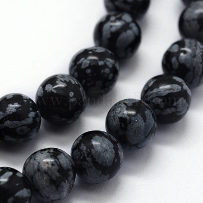 Natural Snowflake Obsidian Beads Strands&nbsp;G-I199-36-6mm-1