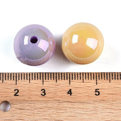 アクリルビーズめっき  ラウンド  スミレ  6~15mm  穴：1.5mm&nbsp;OACR-B025-05A-1
