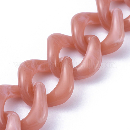 Handmade Acrylic Curb Chains AJEW-JB00591-02-1