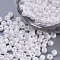 Baking Paint 8/0 Glass Seed Beads, Round, White, 3x1.5~3mm, Hole: 1mm, about 10000pcs/bag, about 450g/bag