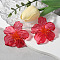 Flower Transparent Acrylic Stud Earrings, Cerise, 67x60mm