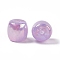 Opaque Acrylic Beads, AB Color, Macaron Color, Barrel, Plum, 15.5x16.5mm, Hole: 3mm