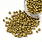 12/0 Baking Paint Glass Round Seed Beads, Dark Goldenrod, 1.5~2x1.5mm, Hole: 0.5~1mm, about 30000pcs/pound