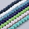 Glass Beads Strands, Faceted, Flat Round, Mixed Color, 6x4mm, Hole: 1.2mm, about 98pcs/Strand, 22 inch(53.5cm)