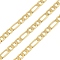 Brass Figaro Chains, Rack Plating, Long-Lasting Plated, Lead Free and Cadmium Free, Soldered, with Spool, Real 18K Gold Plated, 7x4.5x1mm