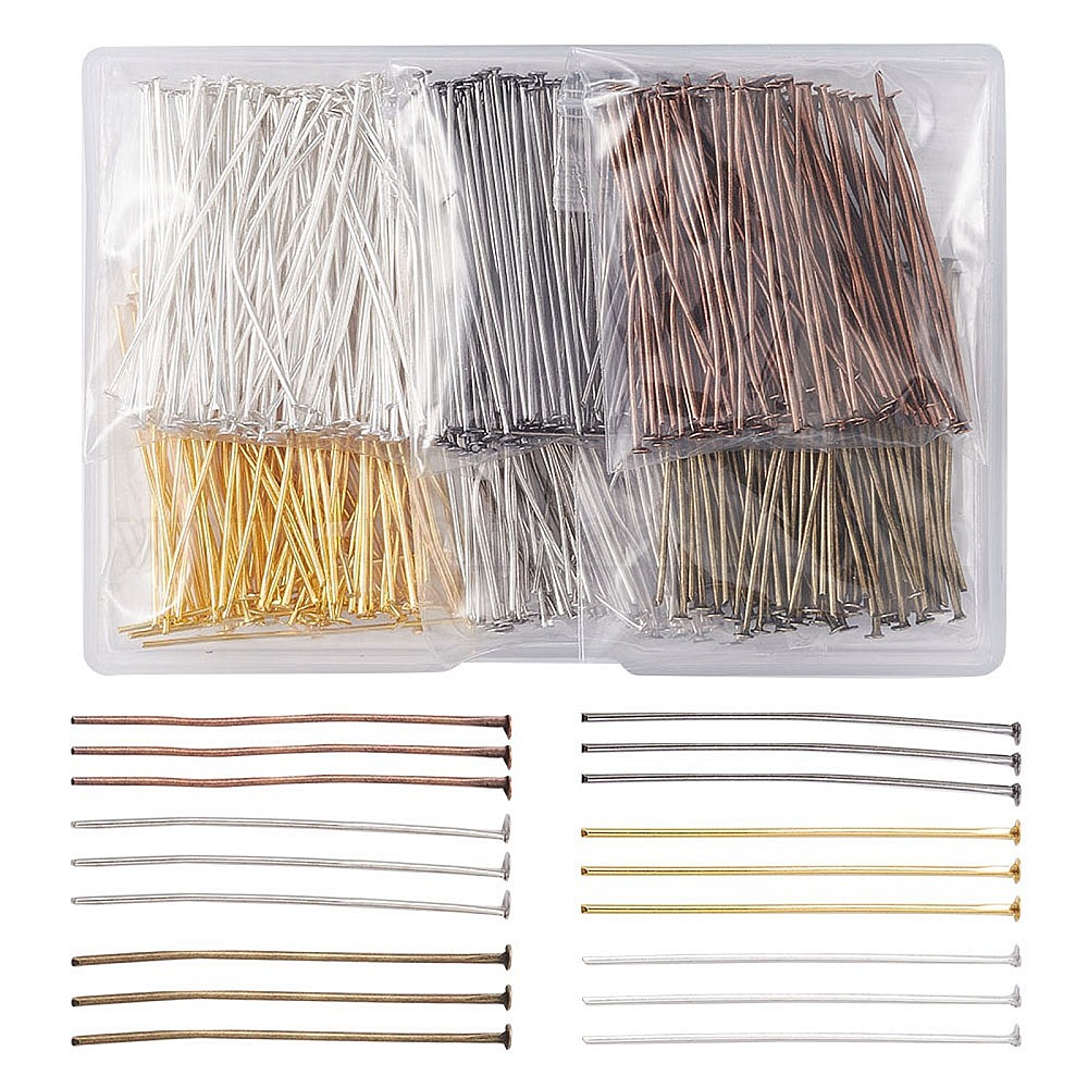 Wholesale 600Pcs 6 Colors Iron Flat Head Pins - Pandahall.com