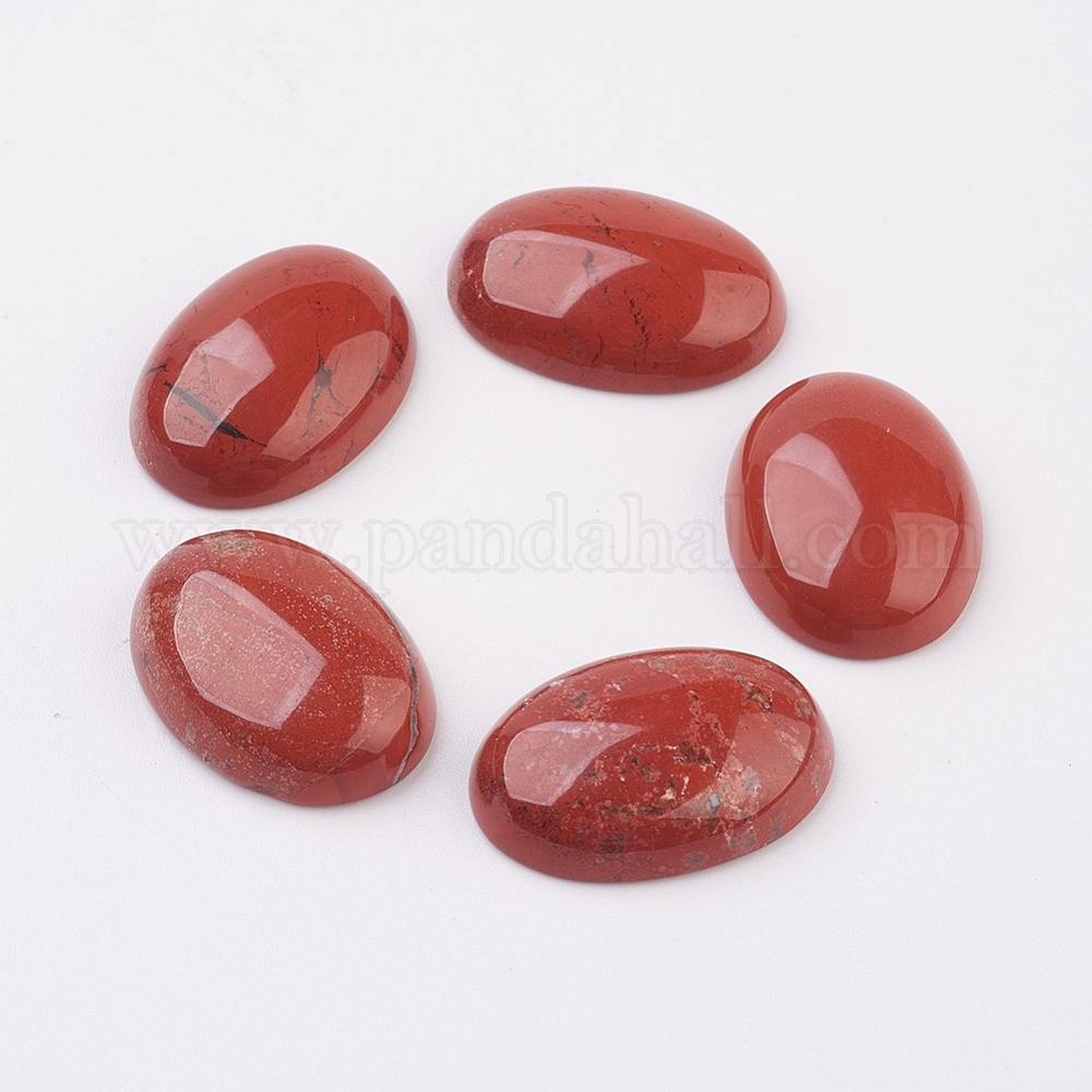 Wholesale Natural Red Jasper Flat Back Cabochons Pandahall