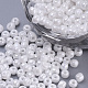 ベーキングペイント ガラスシードビーズ 8/0個  ラウンド  ホワイト  3x1.5~3mm  穴：1mm  約10000個/袋  約450 G /袋&nbsp;SEED-Q025-3mm-L32-1