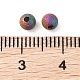 チタンビーズ  ラウンド  テクスチャ  虹色  4x3.8mm  穴：1mm&nbsp;STAS-R224-02B-M-3
