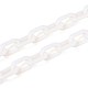 ABSプラスチックアズキチェーン  オーバル  ベージュ  13.5~14x8x2mm  14.9インチ〜15.35インチ（38~39cm）/連&nbsp;KY-E007-02J-3