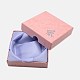 厚紙のブレスレットボックス  内部のスポンジ  バラの花の模様  正方形  ミックスカラー  90x90x22~23mm&nbsp;CBOX-G003-14-3