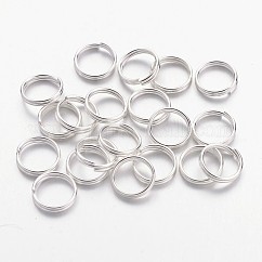 アイアンスプリットリング  ダブルループ丸カン  カドミウムフリー＆鉛フリー  銀色のメッキ  8x1.4mm  内径約6.6mm  約7000個/1000g