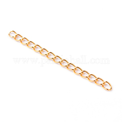 イオンプレーティング(IP) 304 ステンレススチールチェーンエクステンダー  ゴールドカラー  47~53x3mm