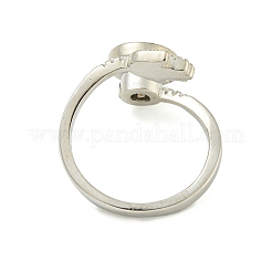 Yin-yang & Hamsa Hand with Evil Eye Enamel Rotatable Cuff Rings for Women&nbsp;RJEW-M016-06P