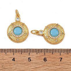 Brass Micro Pave Cubic Zirconia Pendants&nbsp;KK-F941-38A-G