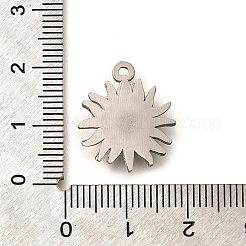 304ステンレスペンダント  太陽のチャーム  変色防止  ステンレス鋼色  19.5x16.5x2.5mm  穴：1.2mm&nbsp;LS-STAS-P381-07P