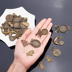 合金カボションセッティングペンダント  動物  アンティークブロンズ  7.4x7.3x2.5cm  36個/箱&nbsp;PALLOY-OC0001-42