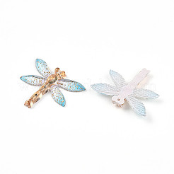 グラデーションカラー透明レジンペンダント  トンボ  空色  26.5~27x31.5x4mm  穴：1.2mm&nbsp;RESI-YW0004-05E