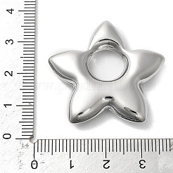 真鍮チャーム  スター  プラチナ  32x33.5x6.5mm  穴：10x10mm&nbsp;KK-S524-01B-P