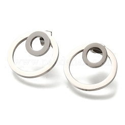 304 Stainless Steel Stud Ring Stud Earrings&nbsp;EJEW-C118-02C