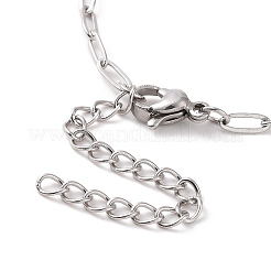 変色しない304ステンレススチールアズキチェーンブレスレット、男性用、女性用  ステンレス鋼色  7インチ（17.9cm）&nbsp;BJEW-E031-05G-P