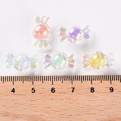 透明なアクリルビーズ  二層ビーズ  ABカラー  キャンディ  ミックスカラー  9x17x8.5mm  穴：2mm  約960個/500g&nbsp;TACR-S152-03B