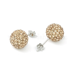 スターリングシルバーオーストリアクリスタルラインストーンイヤースタッド925個  ラウンド  246 _LT。コロラドトパーズ  20x10x1mm&nbsp;Q286G141