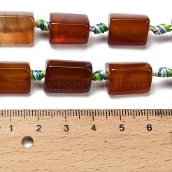 天然石赤瑪瑙ビーズ連売り  染め＆加熱  三角柱  14~19x12~13x12~13mm  穴：2mm  約14~18個/連  16.34~16.93''（41.5~43センチメートル）&nbsp;G-F807-D01-01