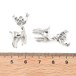 チベット風合金動物ペンダント  アンティークシルバー  鹿  27x17.5x3.5mm  穴：1.6mm&nbsp;PALLOY-V007-01AS-10