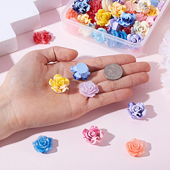 72Pcs 2 Style 6 Colors Smudged Color Opaque Resin Cabochons&nbsp;RESI-CD0001-19