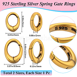 2Pcs 925 Sterling Silver Spring Gate Rings&nbsp;STER-BBC0006-41C