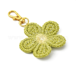 6Pcs 6 Colors Weave Flower Polyester Pendant Decorations&nbsp;X-HJEW-JM02889