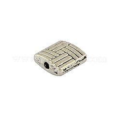 Tibetan Style Alloy Square Carved Stripes Beads&nbsp;LS-TIBEB-5602-AS-FF