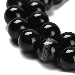 Natural Black Agate Beads Strands&nbsp;G-NH0020-B01-01