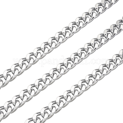 アルミカーブチェーン  溶接されていない  銀色のメッキ  リンク：16.5x13x3.5mm  1m /連&nbsp;CHA-TAC0001-01S