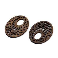 ウォールナットウッドペンダント  オーバル  ココナッツブラウン  38x29x2mm  穴：2mm&nbsp;WOOD-A025-10