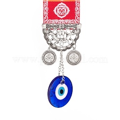 Handmade Lampwork Evil Eye Pendant Decorations&nbsp;HJEW-C001-12